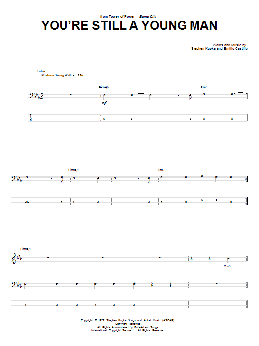 Tower Of Power You're Still A Young Man Sheet Music Notes & Chords for Bass Guitar Tab - Download or Print PDF