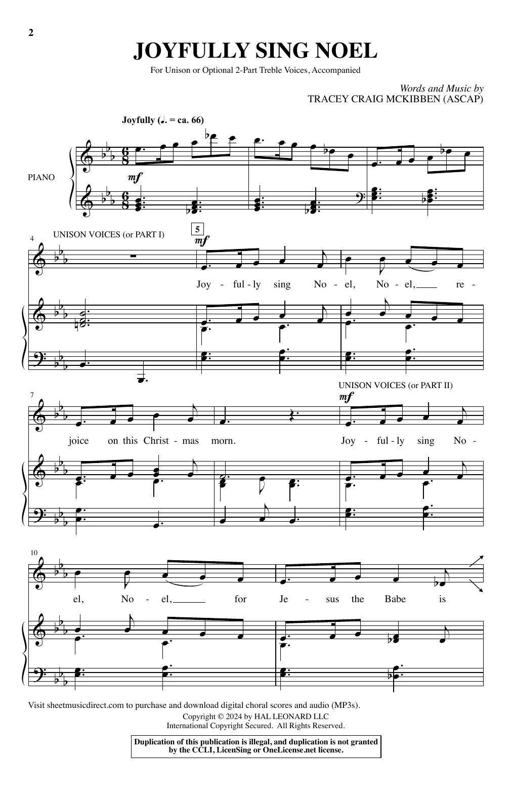 Tracey Craig McKibben Joyfully Sing Noel Sheet Music Notes & Chords for Choir - Download or Print PDF