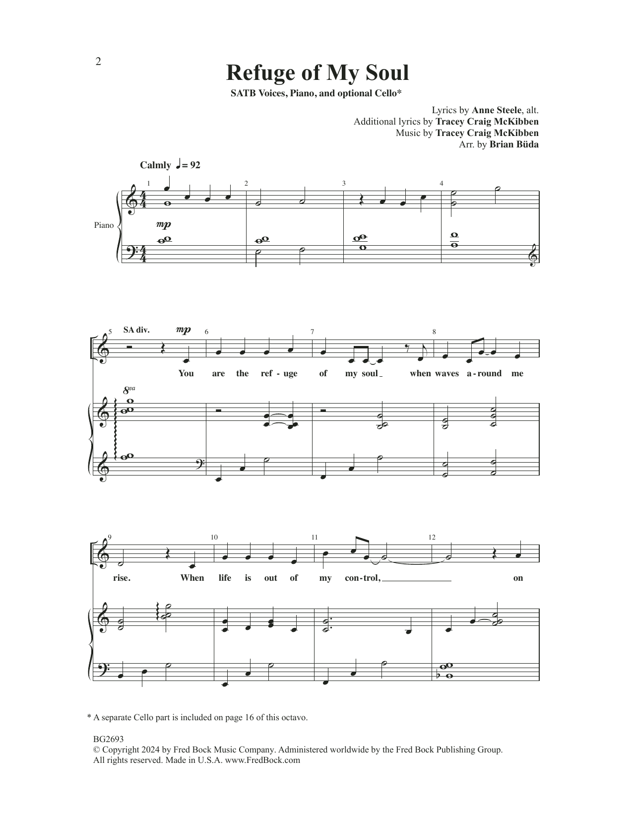 Tracey Craig McKibben Refuge Of My Soul (arr. Brian Büda) Sheet Music Notes & Chords for SATB Choir - Download or Print PDF