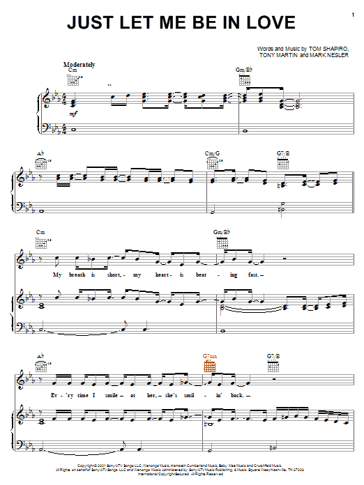 Tracy Byrd Just Let Me Be In Love Sheet Music Notes & Chords for Piano, Vocal & Guitar (Right-Hand Melody) - Download or Print PDF