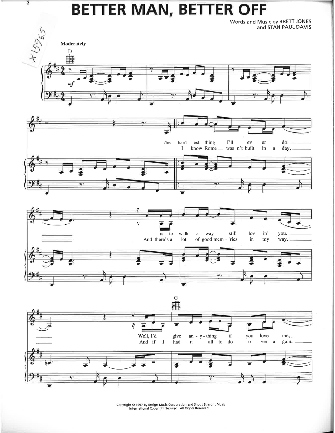 Tracy Lawrence Better Man, Better Off Sheet Music Notes & Chords for Piano, Vocal & Guitar Chords (Right-Hand Melody) - Download or Print PDF Tracy Lawrence Better Man, Better Off Sheet Music Notes & Chords for Piano, Vocal & Guitar Chords (Right-Hand Melody) - Download or Print PDF