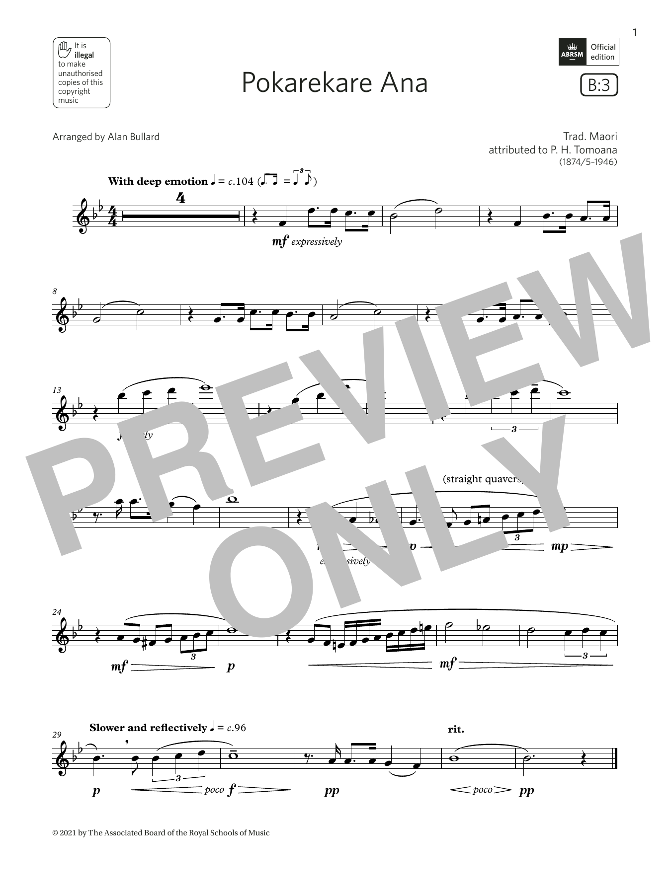 Trad. Maori Pokarekare Ana (Grade 3 List B3 from the ABRSM Flute syllabus from 2022) Sheet Music Notes & Chords for Flute Solo - Download or Print PDF
