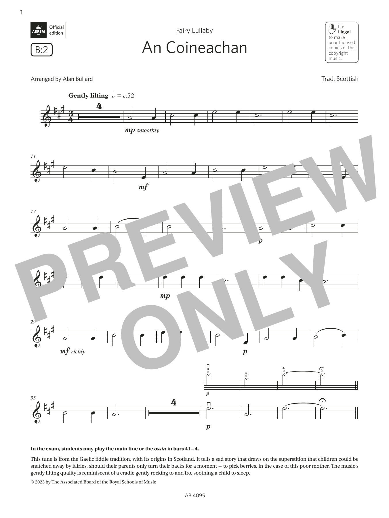 Trad. Scottish An Coineachan (Grade 1, B2, from the ABRSM Violin Syllabus from 2024) Sheet Music Notes & Chords for Violin Solo - Download or Print PDF Trad. Scottish An Coineachan (Grade 1, B2, from the ABRSM Violin Syllabus from 2024) Sheet Music Notes & Chords for Violin Solo - Download or Print PDF