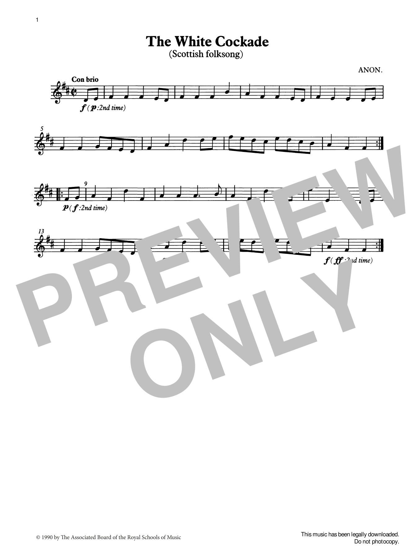 Trad. Scottish The White Cockade from Graded Music for Tuned Percussion, Book II Sheet Music Notes & Chords for Percussion Solo - Download or Print PDF