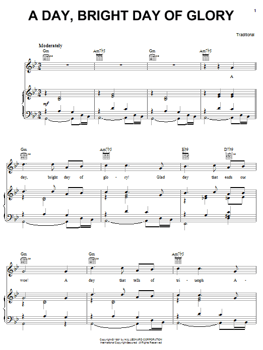 Traditional A Day, Bright Day Of Glory Sheet Music Notes & Chords for Easy Guitar Tab - Download or Print PDF