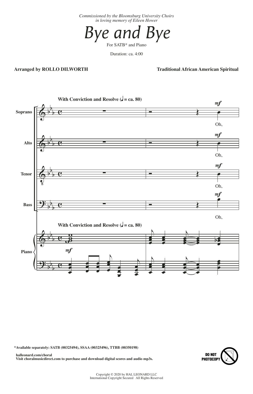 Traditional African American Spiritual Bye And Bye (arr. Rollo Dilworth) Sheet Music Notes & Chords for SSAA Choir - Download or Print PDF