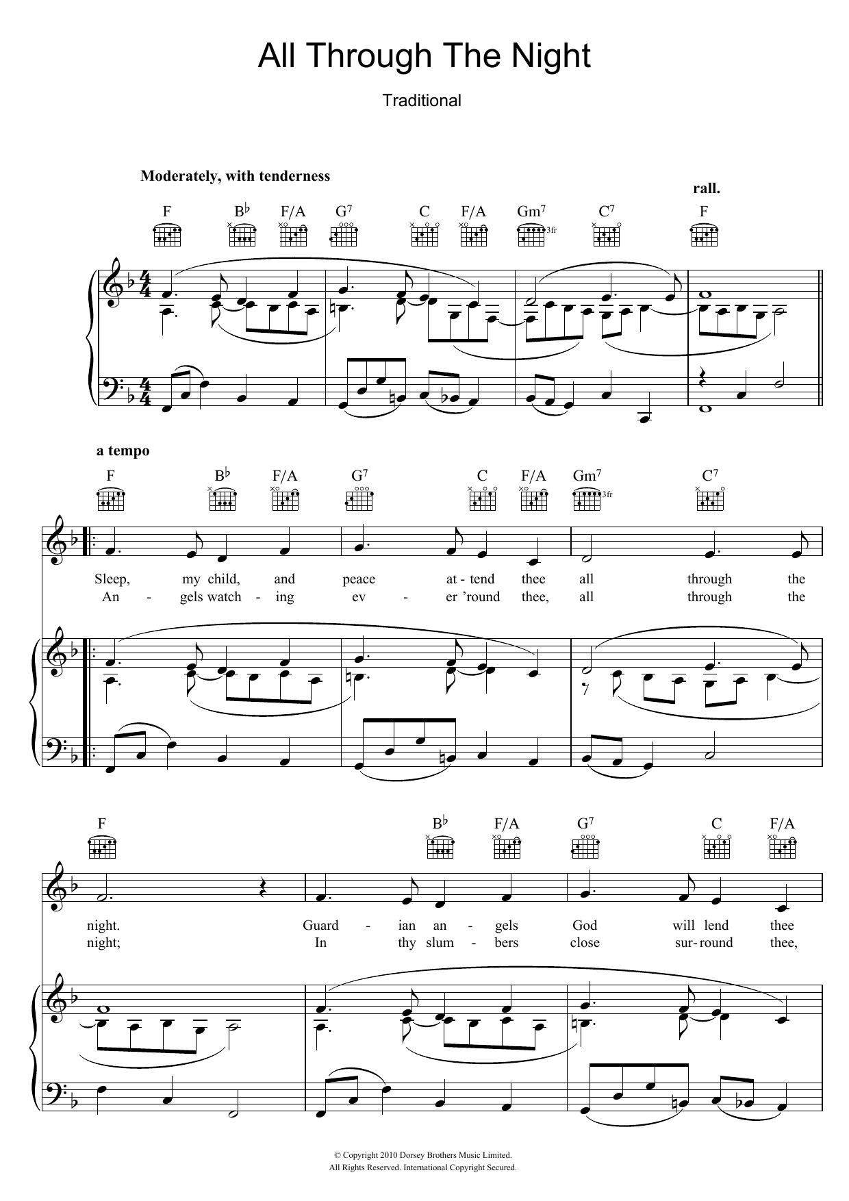 Traditional All Through The Night Sheet Music Notes & Chords for Banjo Lyrics & Chords - Download or Print PDF