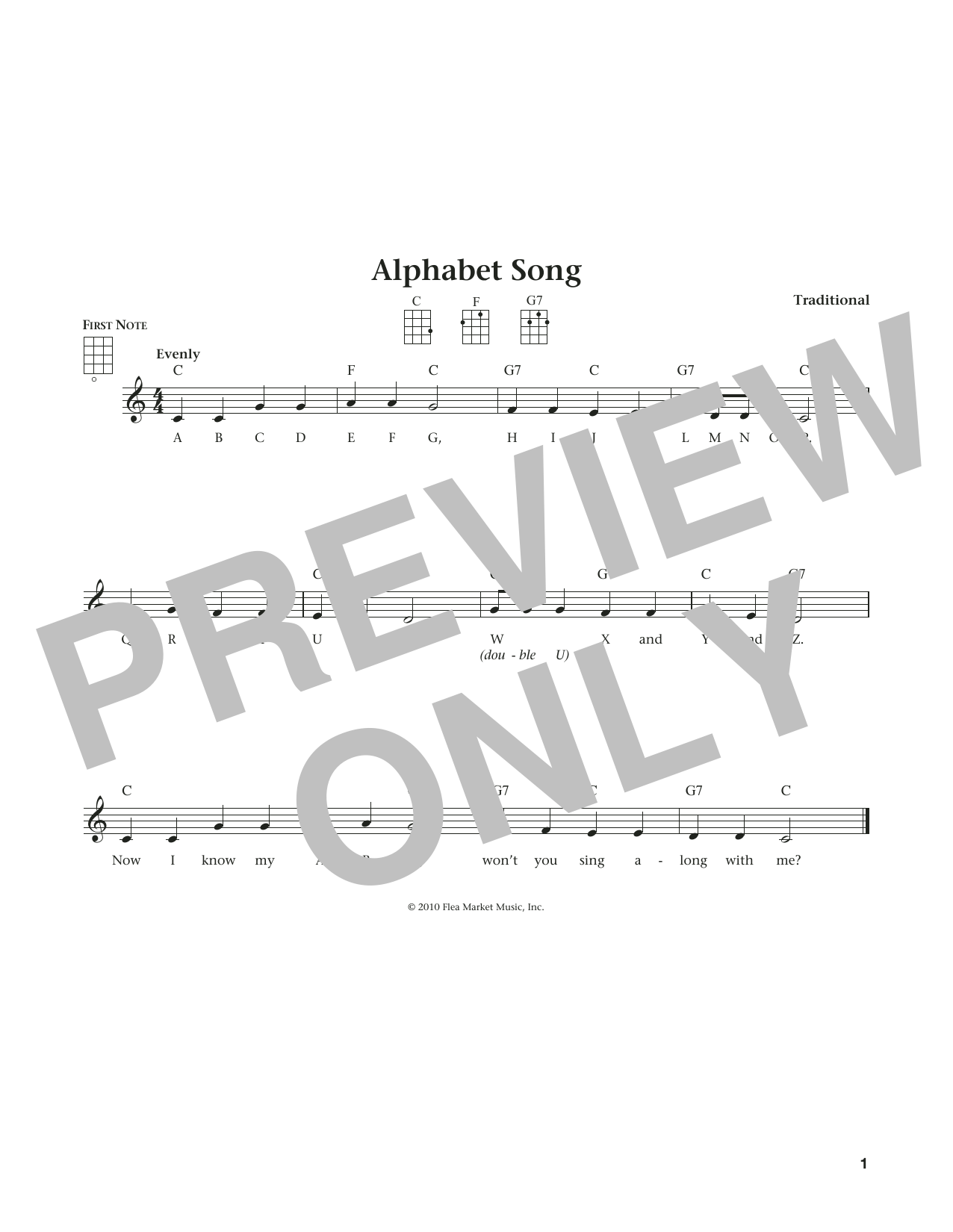 Traditional Alphabet Song (from The Daily Ukulele) (arr. Liz and Jim Beloff) Sheet Music Notes & Chords for Ukulele - Download or Print PDF