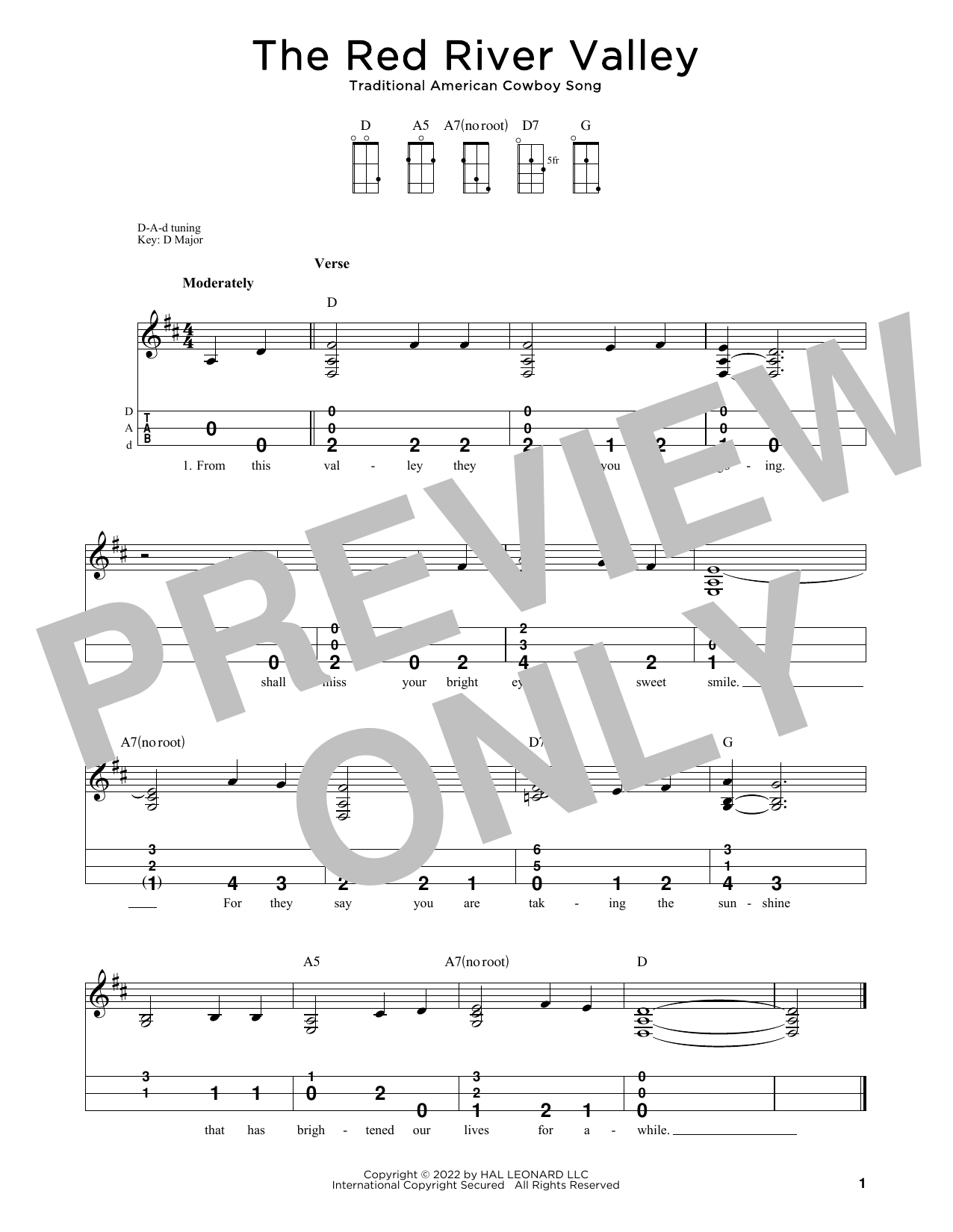 Traditional American Cowboy Song The Red River Valley (arr. Steven B. Eulberg) Sheet Music Notes & Chords for Dulcimer - Download or Print PDF