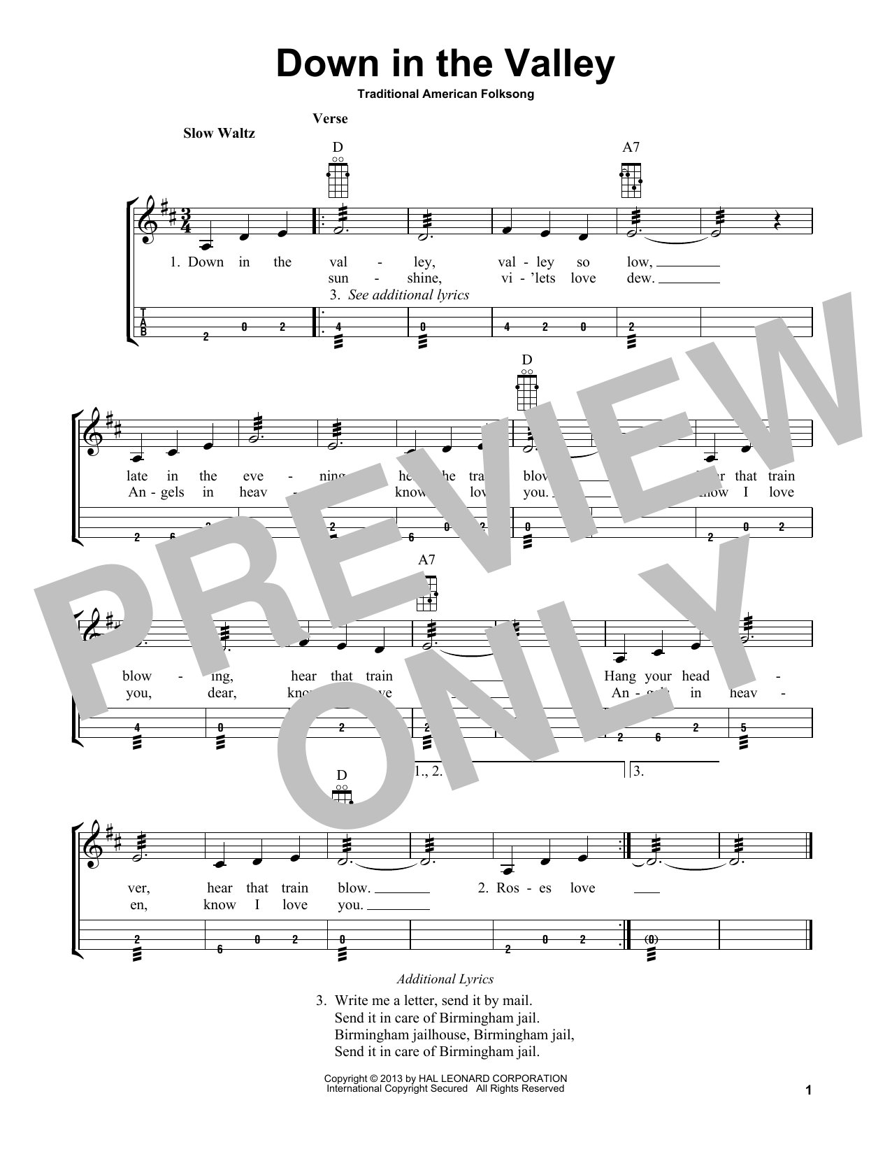 Traditional American Folksong Down In The Valley (arr. Bobby Westfall) Sheet Music Notes & Chords for Mandolin - Download or Print PDF