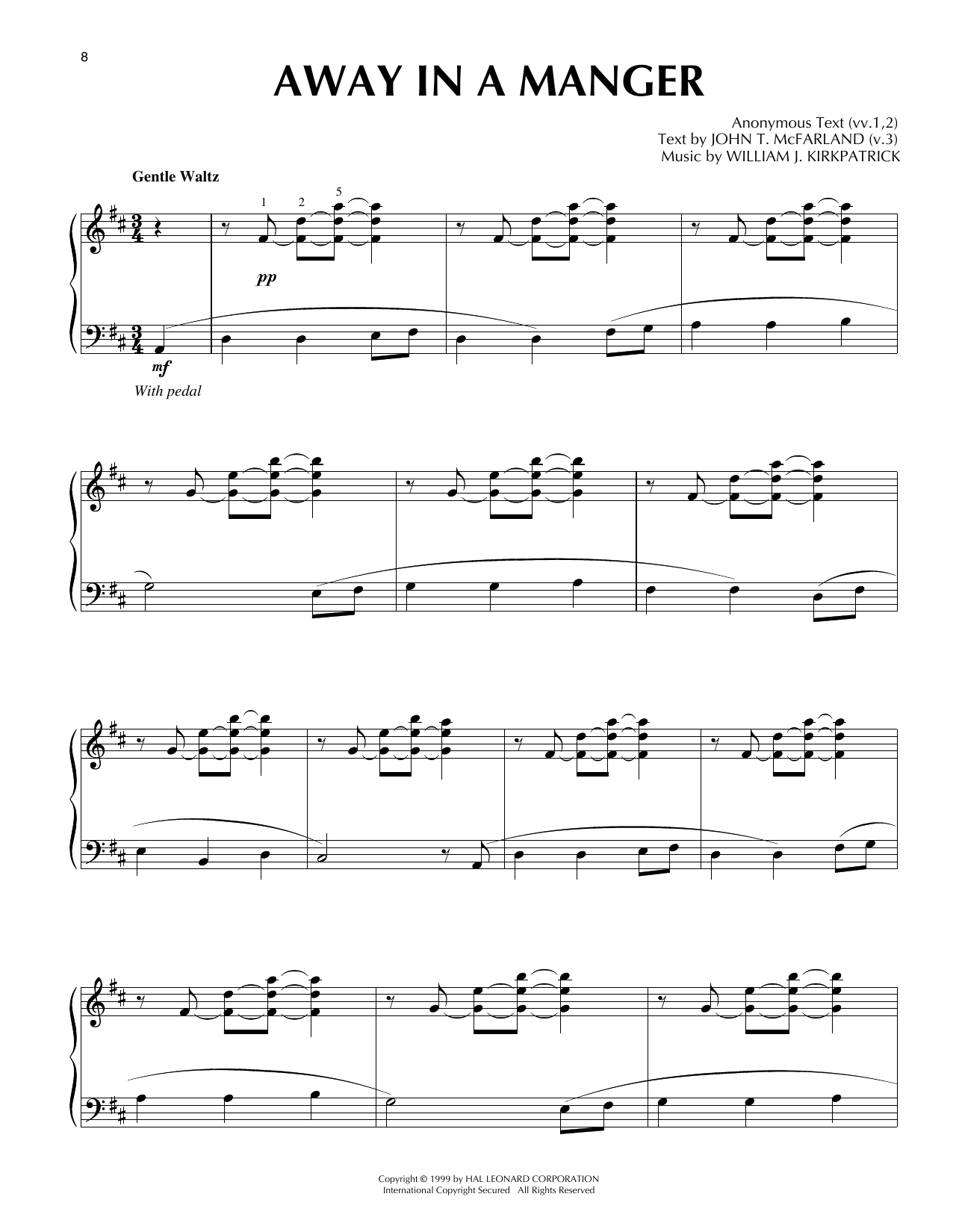 Traditional Away In A Manger [Jazz version] (arr. Frank Mantooth) Sheet Music Notes & Chords for Piano Solo - Download or Print PDF