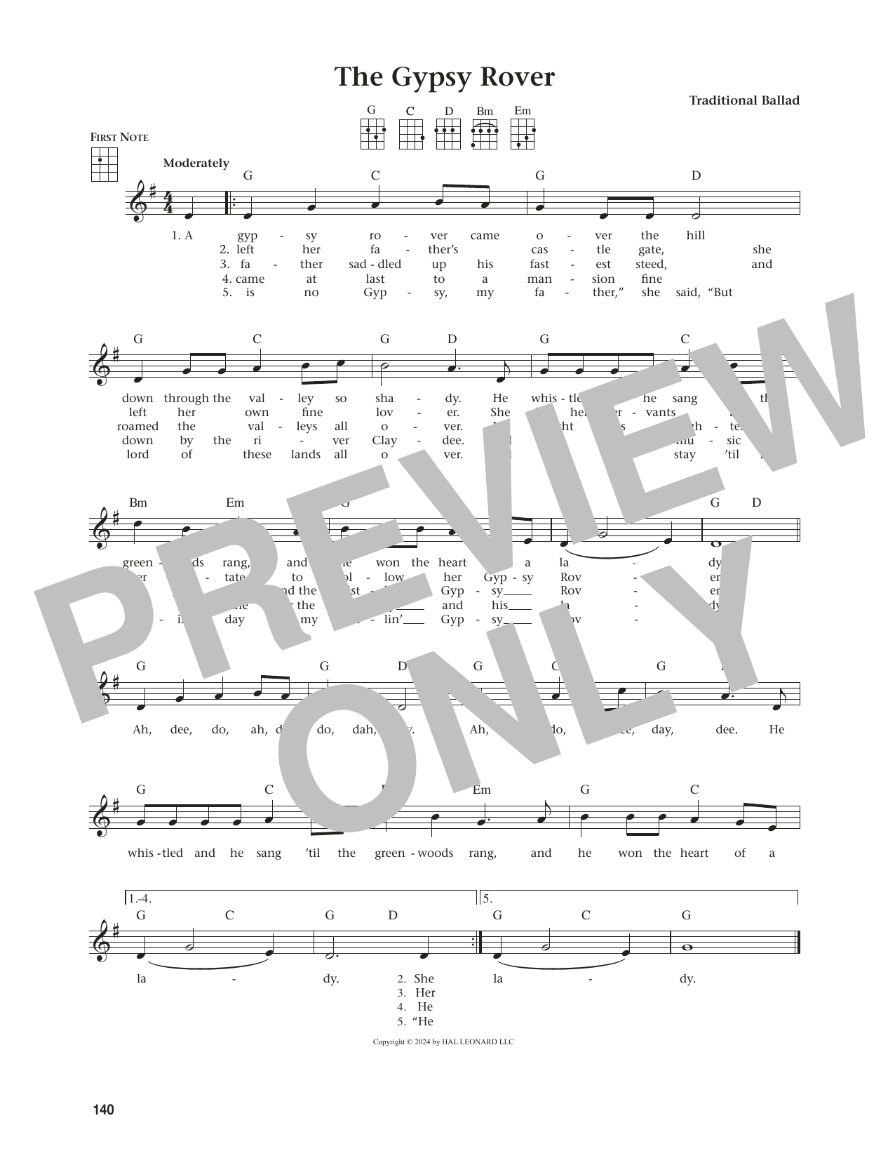 Traditional Ballad The Gypsy Rover (from The Daily Ukulele) (arr. Jim Beloff) Sheet Music Notes & Chords for Ukulele - Download or Print PDF