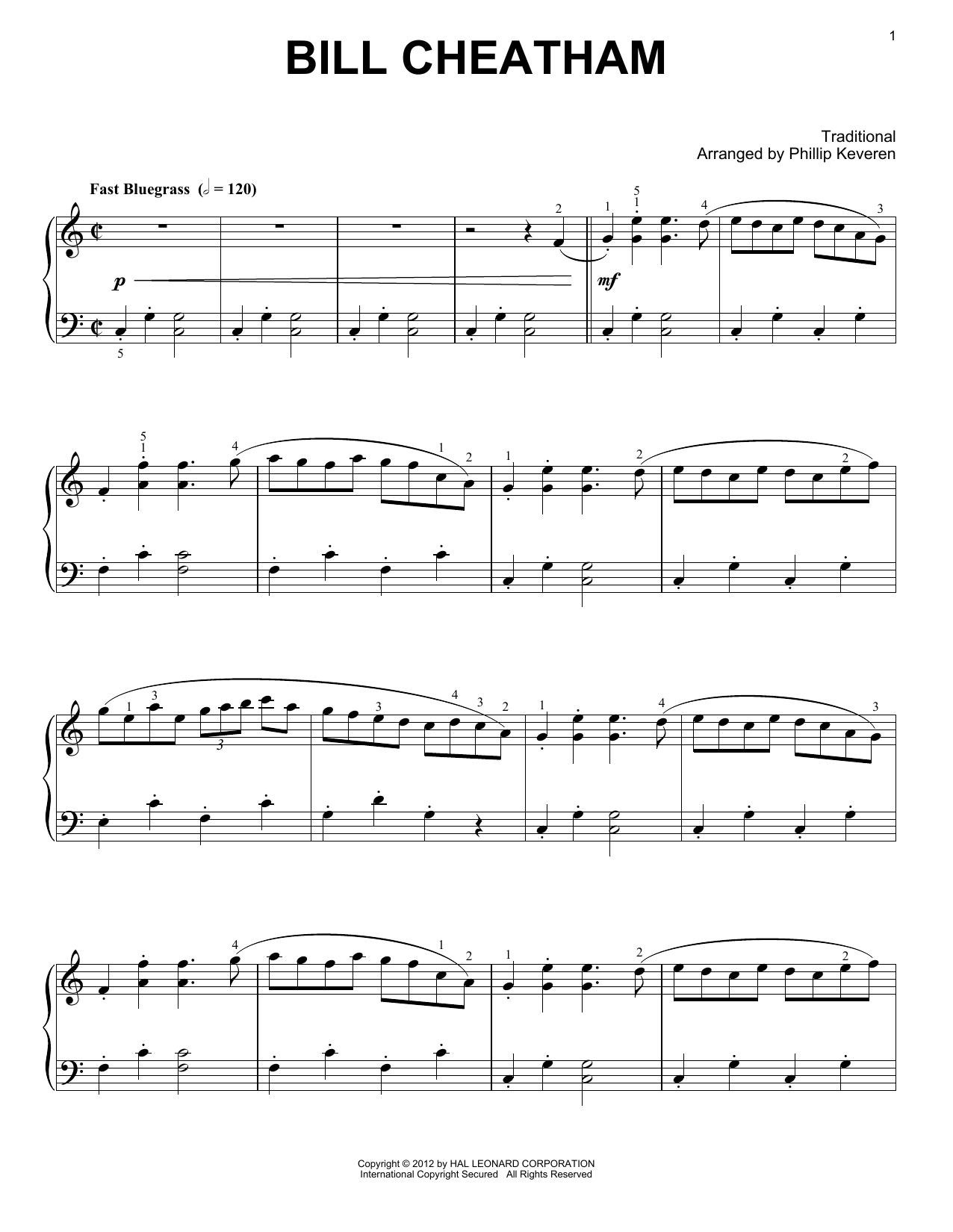 Phillip Keveren Bill Cheatham Sheet Music Notes & Chords for Piano - Download or Print PDF