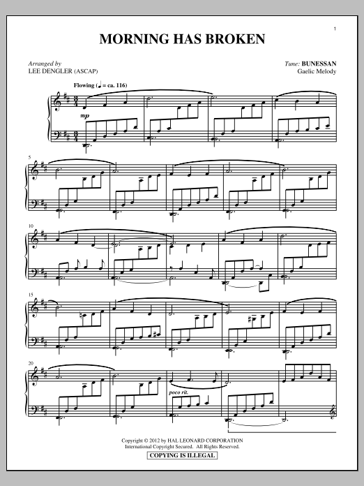 Traditional Bunessan Sheet Music Notes & Chords for Piano - Download or Print PDF