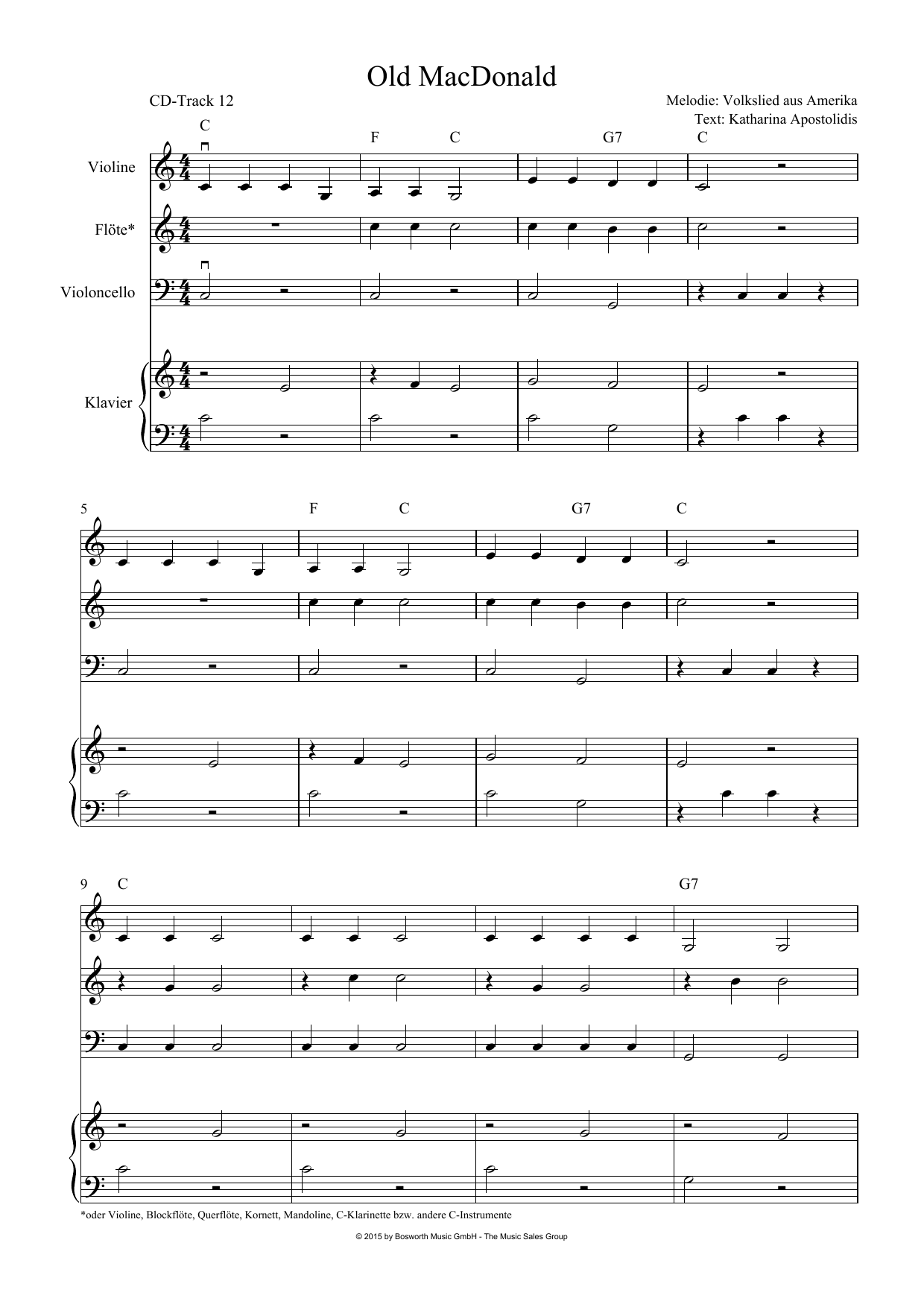 Traditional Buntes Liederwunderland Sheet Music Notes & Chords for Chamber Group - Download or Print PDF