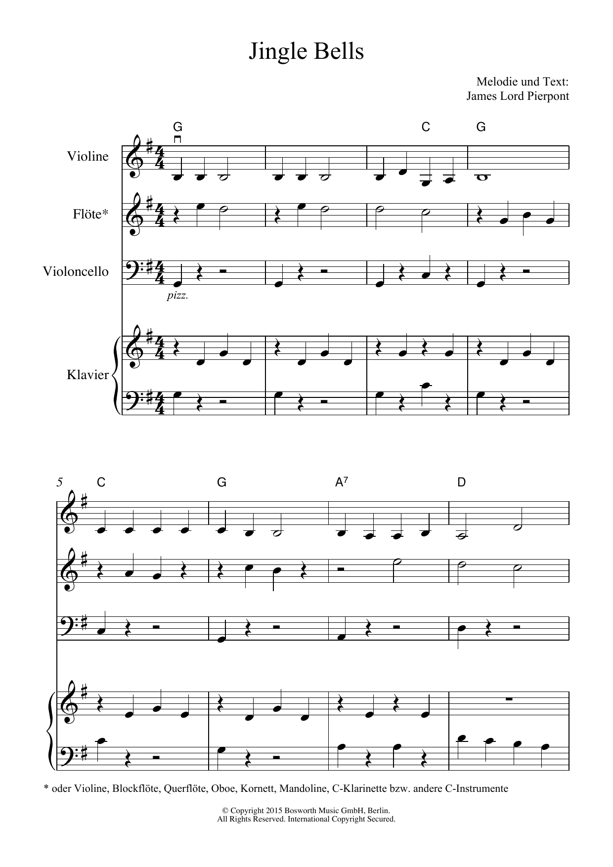 Traditional Buntes Weihnachtswunderland Sheet Music Notes & Chords for Chamber Group - Download or Print PDF