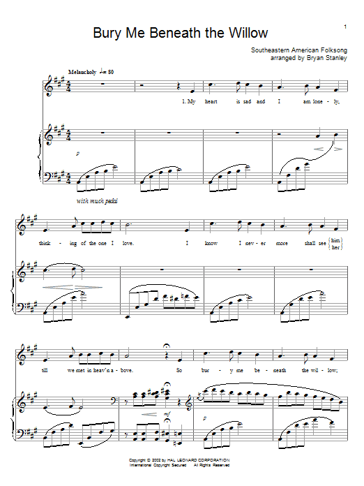 Traditional Bury Me Beneath The Willow Sheet Music Notes & Chords for Real Book – Melody, Lyrics & Chords - Download or Print PDF