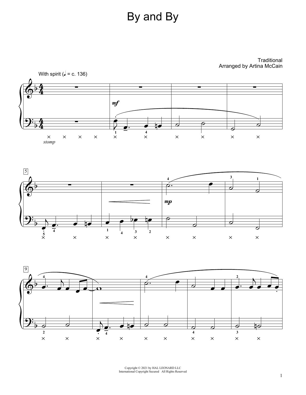 Traditional By And By (arr. Artina McCain) Sheet Music Notes & Chords for Educational Piano - Download or Print PDF