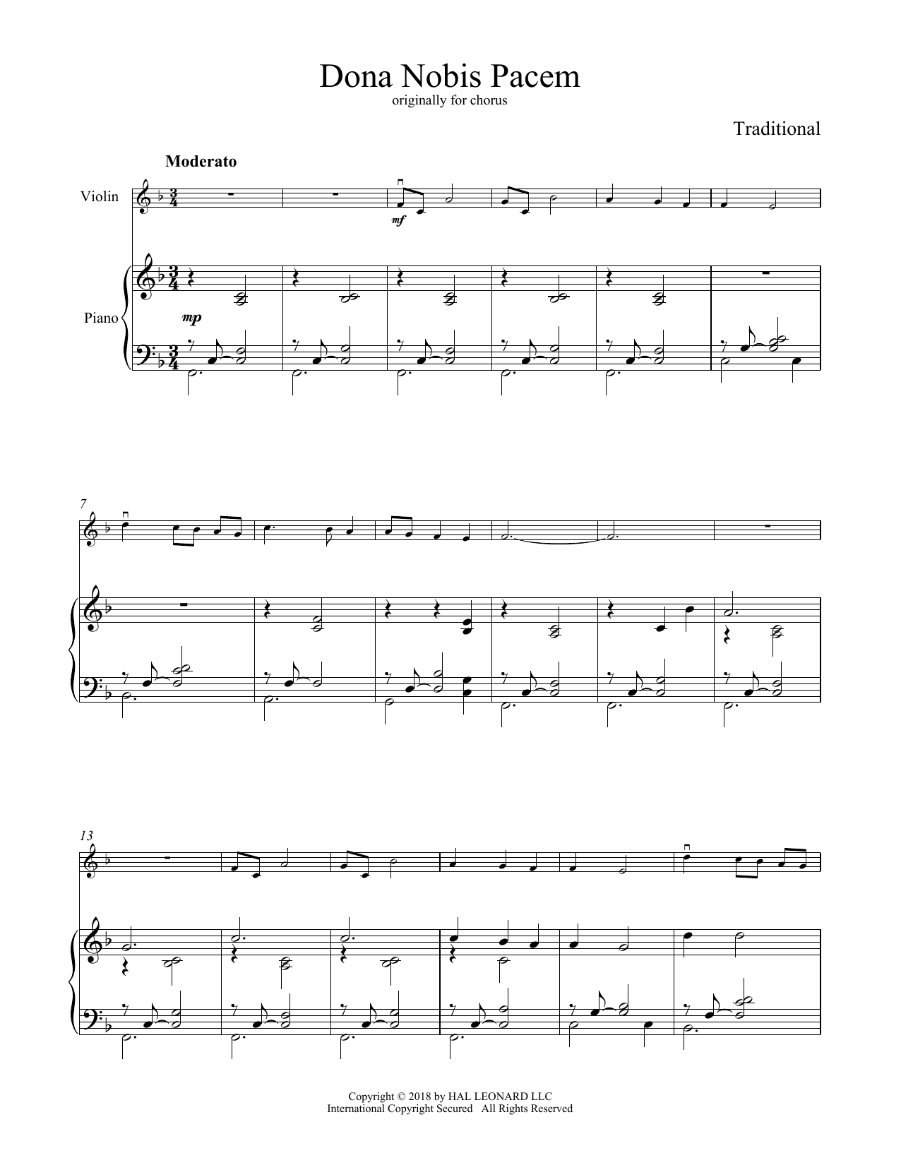 Traditional Canon Dona Nobis Pacem Sheet Music Notes & Chords for Flute Solo - Download or Print PDF