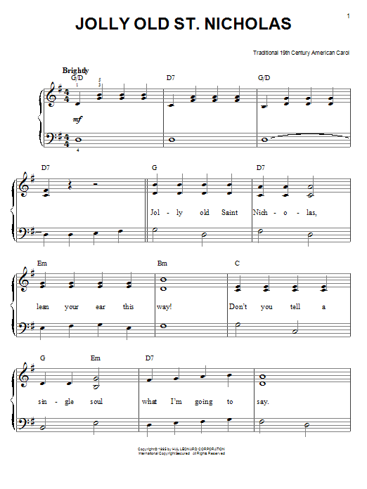 Traditional Carol A Jolly Merry Christmas Sheet Music Notes & Chords for Easy Piano - Download or Print PDF