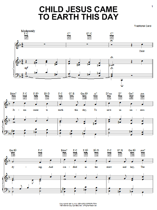 Traditional Carol Child Jesus Came To Earth This Day Sheet Music Notes & Chords for Ukulele - Download or Print PDF