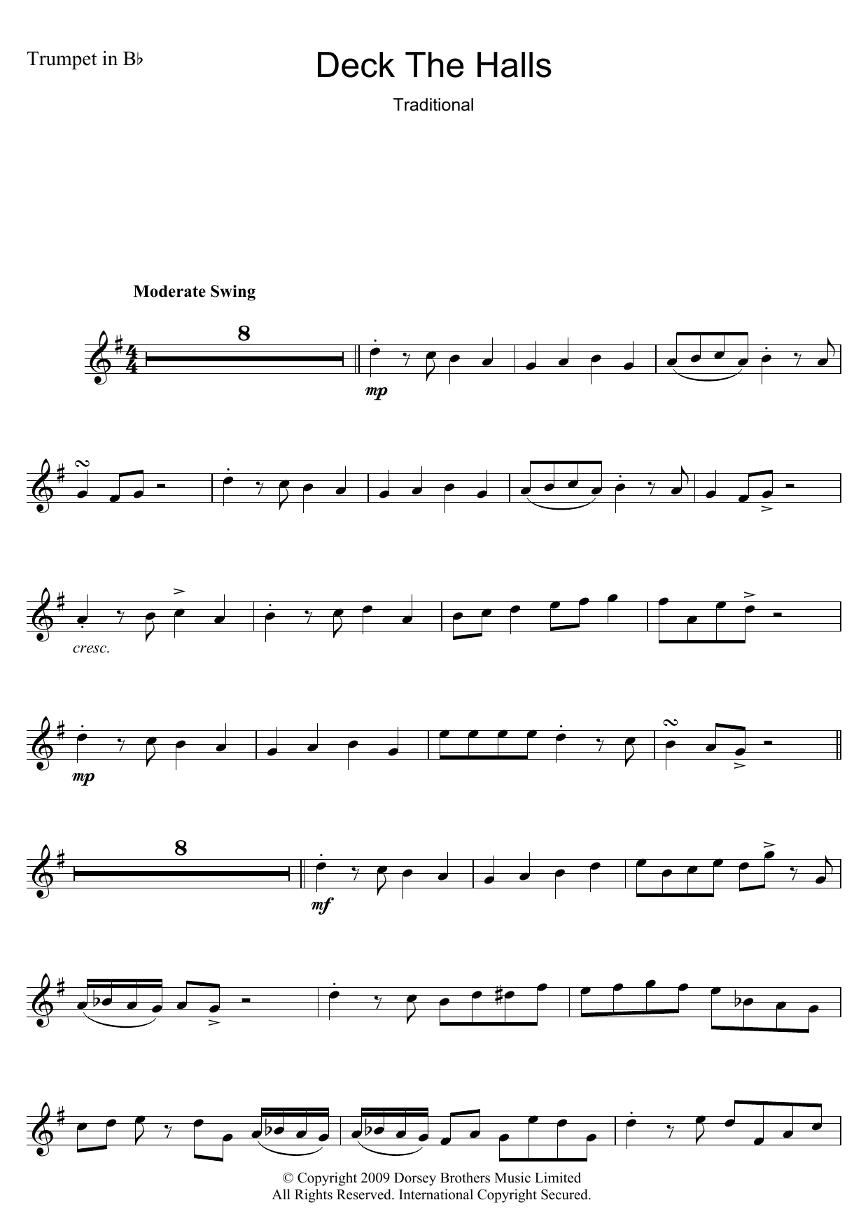 Traditional Carol Deck The Halls Sheet Music Notes & Chords for Flute - Download or Print PDF