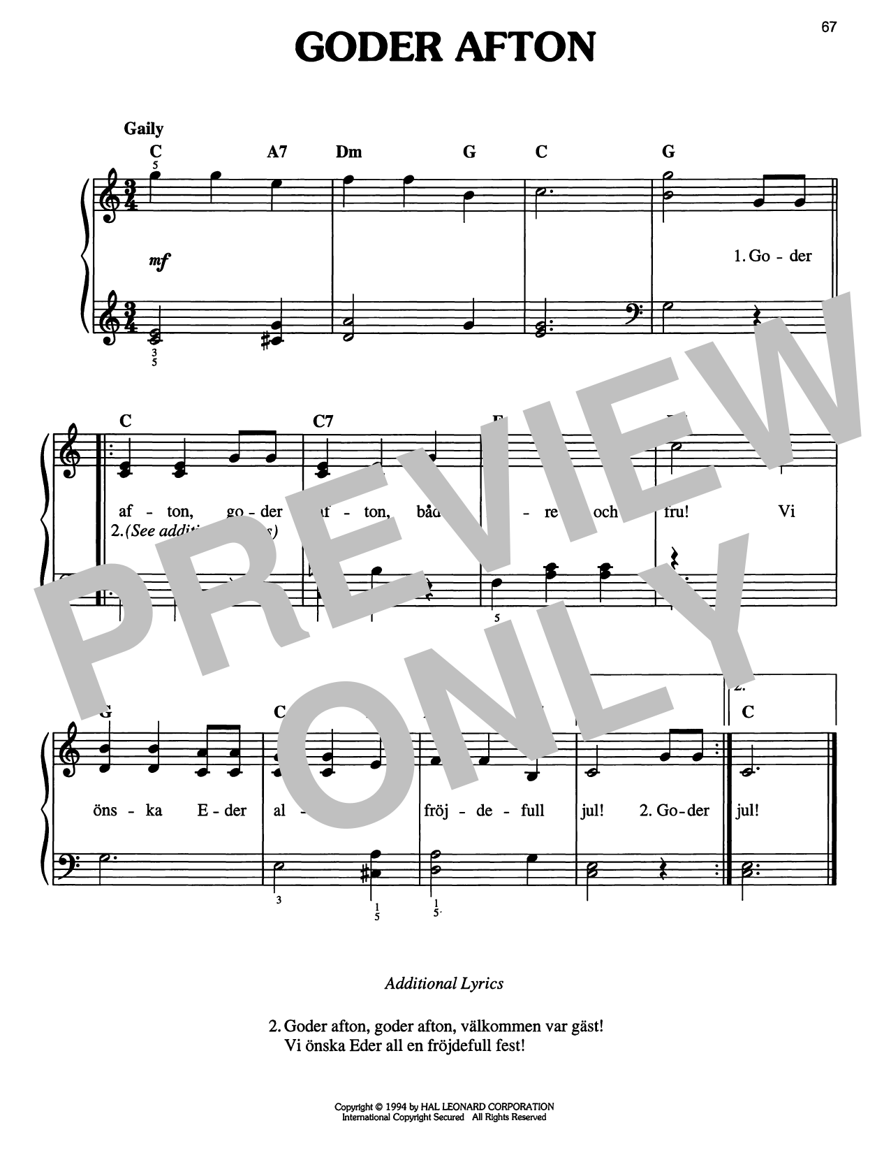 Traditional Carol Goder Afton Sheet Music Notes & Chords for Easy Piano - Download or Print PDF Traditional Carol Goder Afton Sheet Music Notes & Chords for Easy Piano - Download or Print PDF