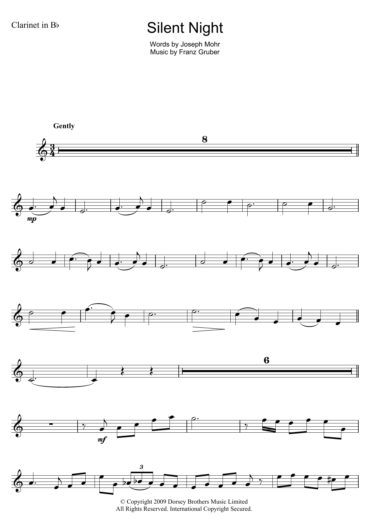 Traditional Carol Silent Night Sheet Music Notes & Chords for Flute - Download or Print PDF