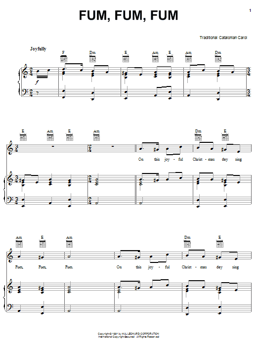 Traditional Catalonian Carol Fum, Fum, Fum Sheet Music Notes & Chords for Trumpet - Download or Print PDF