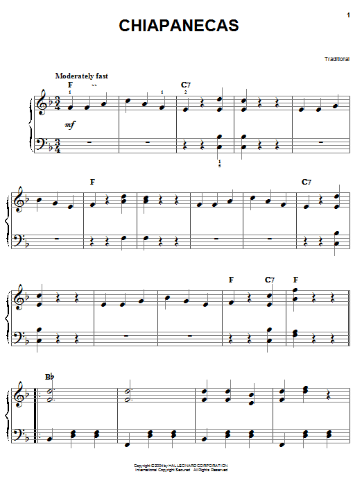 Chiapanecas sheet music