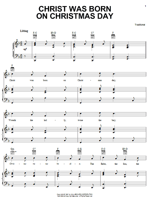 Traditional Christ Was Born On Christmas Day Sheet Music Notes & Chords for Violin - Download or Print PDF