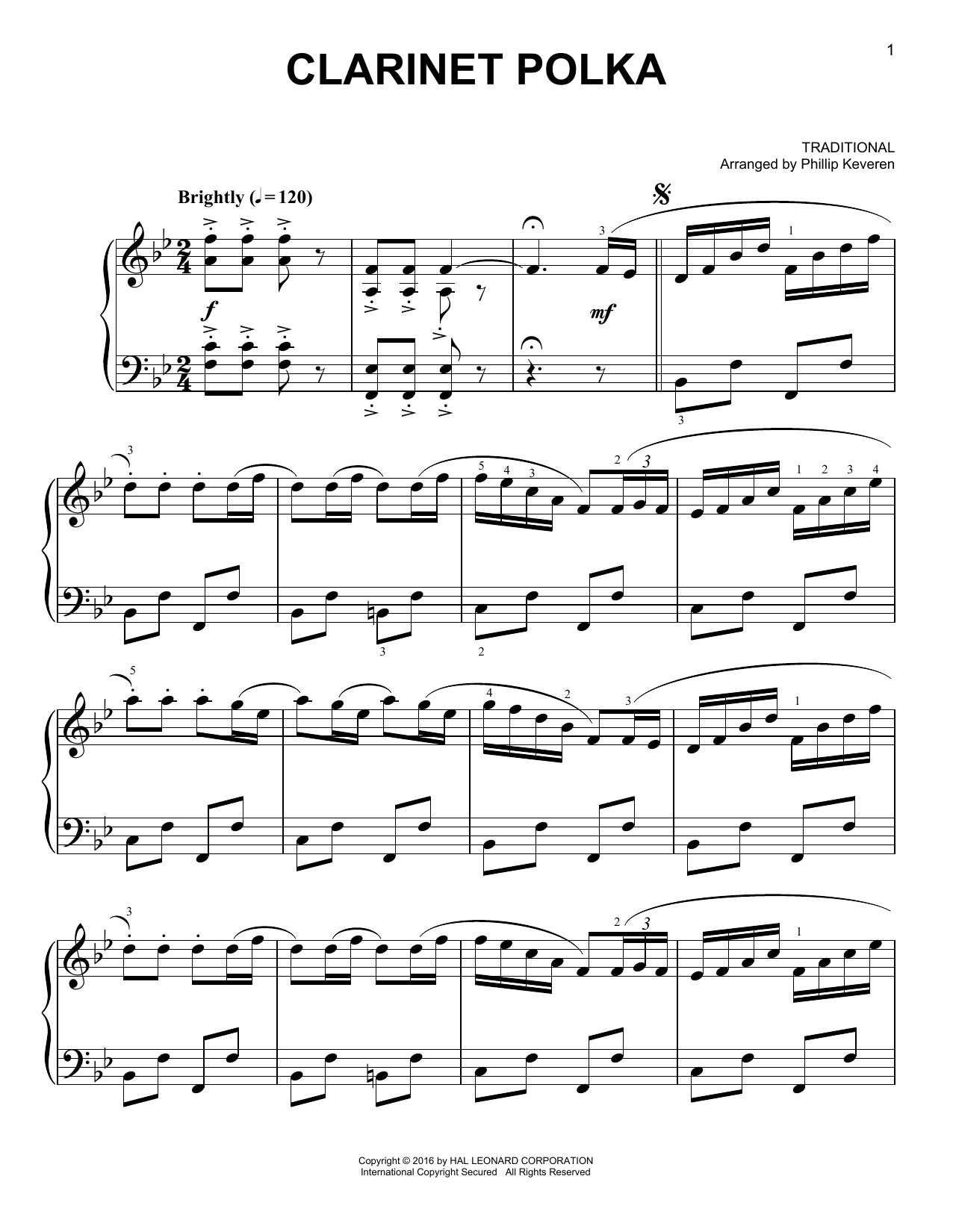 Traditional Clarinet Polka [Classical version] (arr. Phillip Keveren) Sheet Music Notes & Chords for Easy Piano - Download or Print PDF