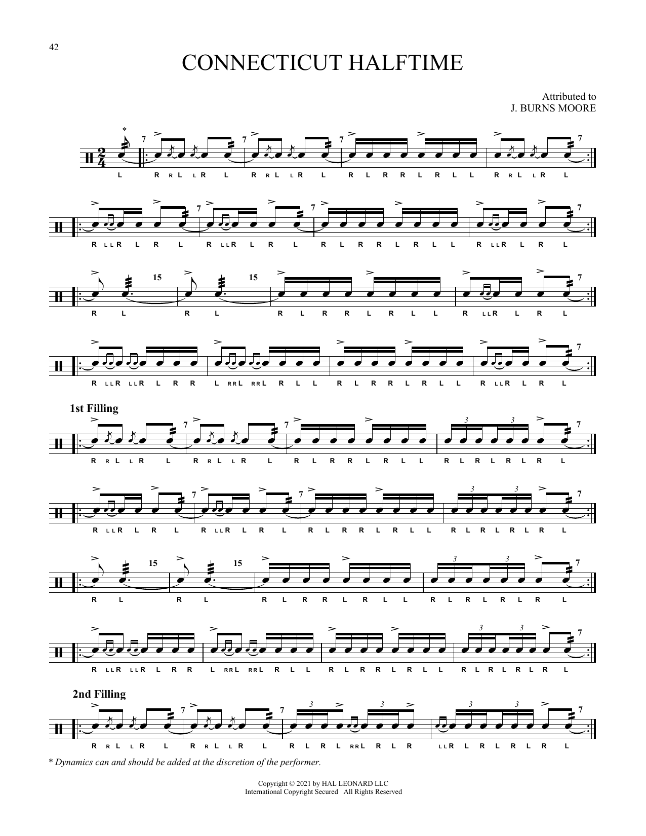 Traditional Connecticut Halftime Sheet Music Notes & Chords for Snare Drum Solo - Download or Print PDF