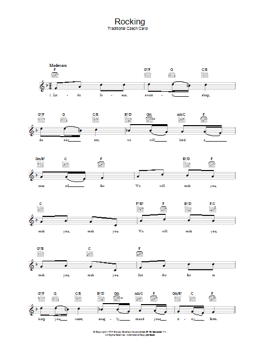 Traditional Czech Carol Rocking Sheet Music Notes & Chords for Ukulele with strumming patterns - Download or Print PDF