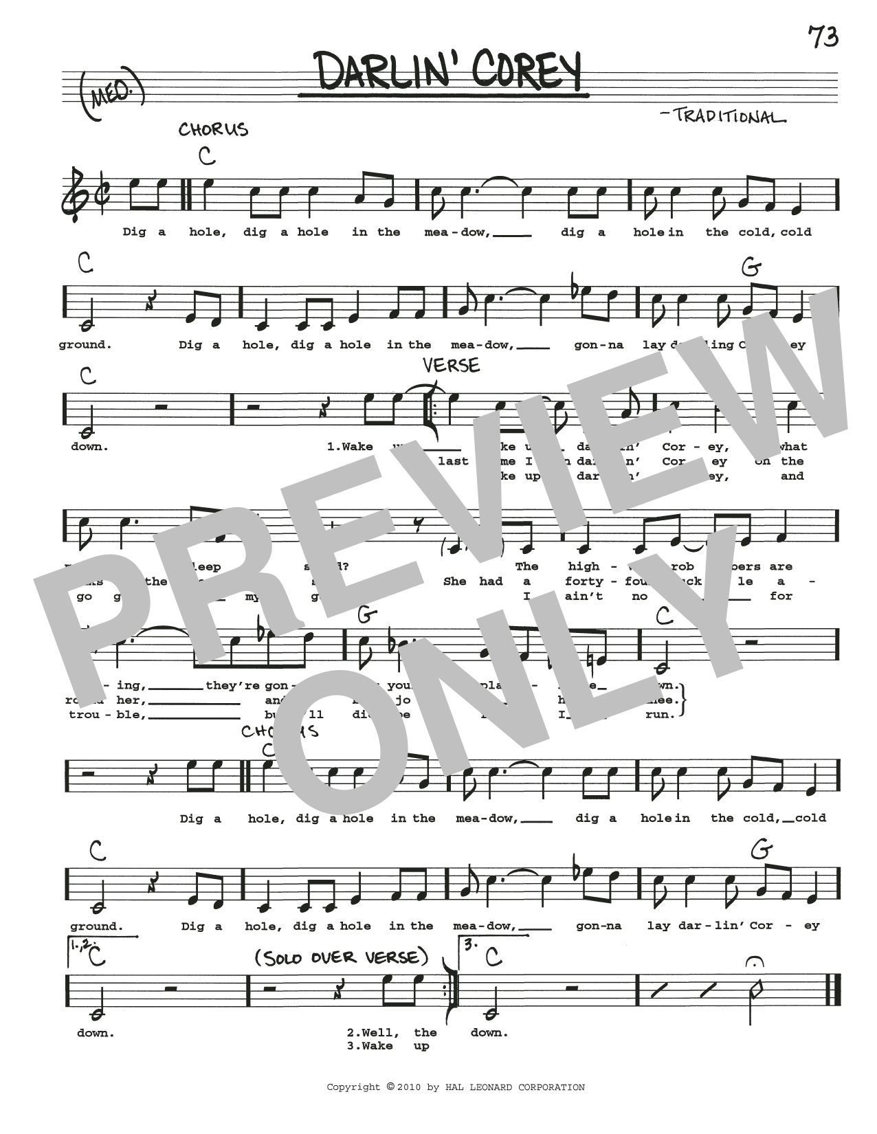 Traditional Darlin' Corey Sheet Music Notes & Chords for Real Book – Melody, Lyrics & Chords - Download or Print PDF