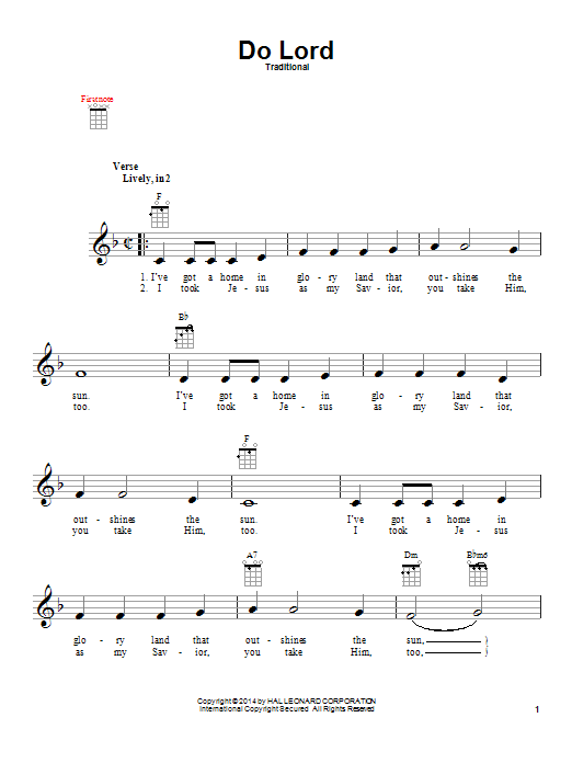 Traditional Do Lord Sheet Music Notes & Chords for Lead Sheet / Fake Book - Download or Print PDF