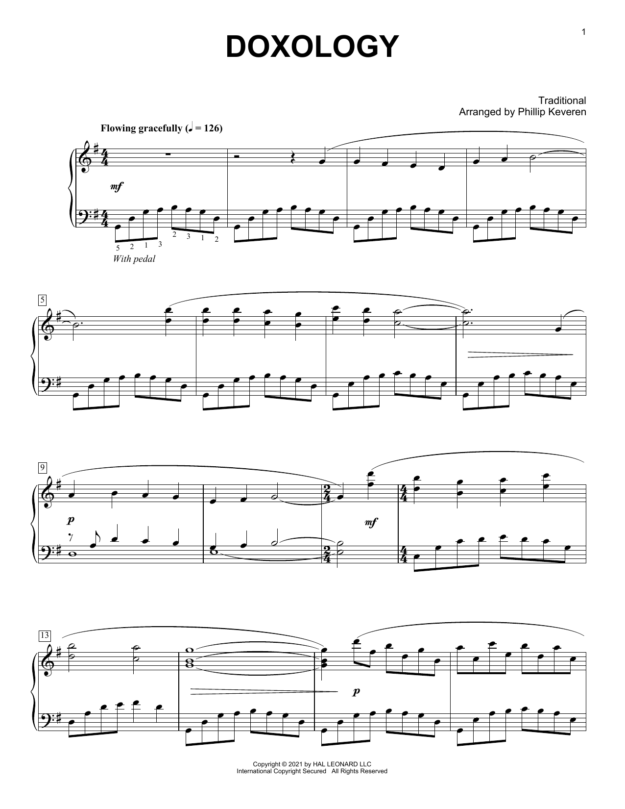 Traditional Doxology (arr. Phillip Keveren) Sheet Music Notes & Chords for Piano Solo - Download or Print PDF
