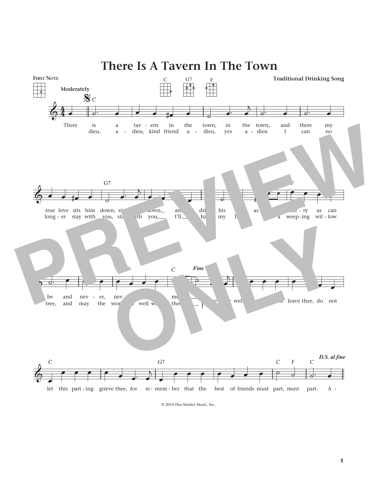 Traditional Drinking Song There Is A Tavern In The Town (from The Daily Ukulele) (arr. Liz and Jim Beloff) Sheet Music Notes & Chords for Ukulele - Download or Print PDF