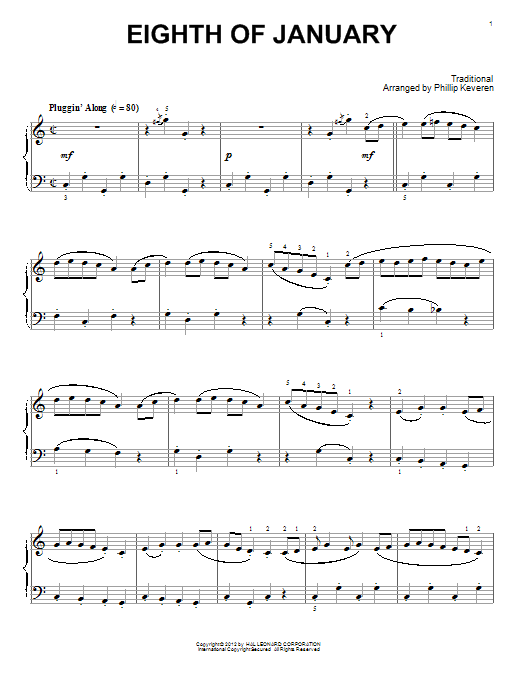 Phillip Keveren Eighth Of January Sheet Music Notes & Chords for Piano - Download or Print PDF