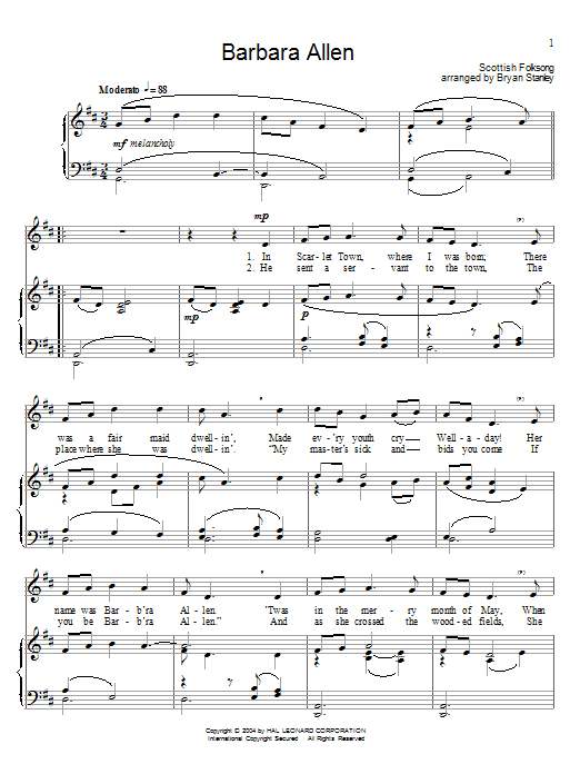 Traditional English Ballad Barbara Allen Sheet Music Notes & Chords for Lyrics & Chords - Download or Print PDF