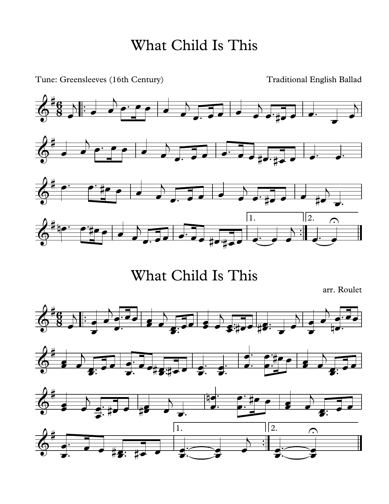 Traditional English Ballad What Child Is This (arr. Patrick Roulet) Sheet Music Notes & Chords for Marimba Solo - Download or Print PDF