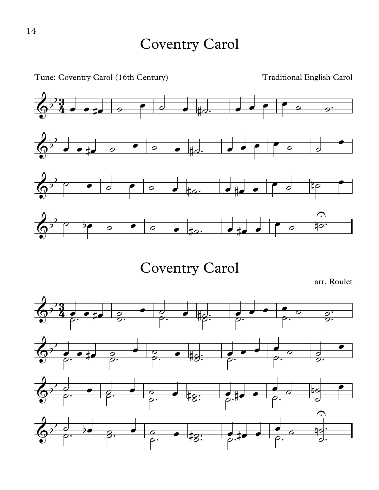 Traditional English Carol Coventry Carol (arr. Patrick Roulet) Sheet Music Notes & Chords for Marimba Solo - Download or Print PDF