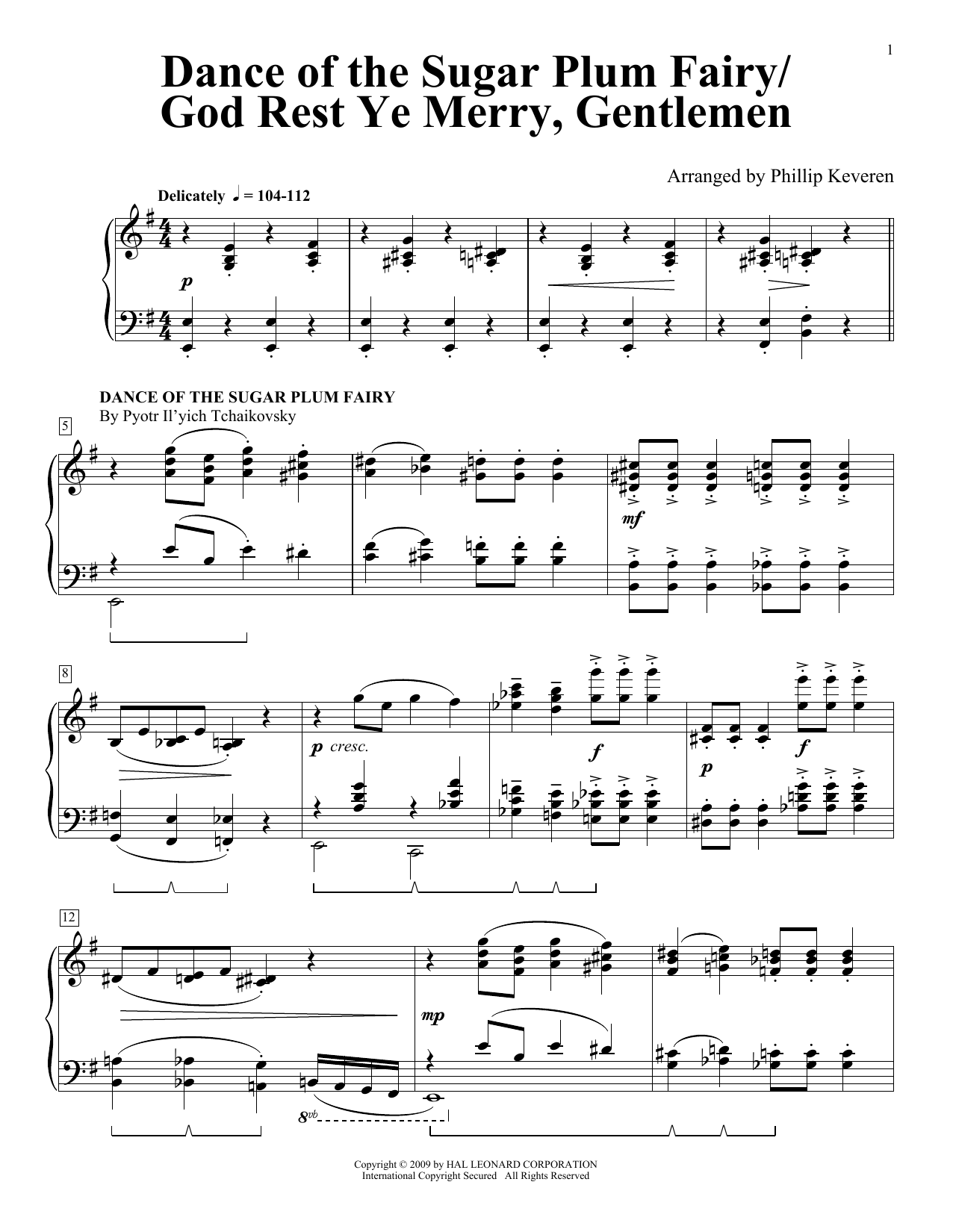 Traditional English Carol Dance Of The Sugar Plum Fairy/God Rest Ye Merry, Gentlemen (arr. Phillip Keveren) Sheet Music Notes & Chords for Piano Solo - Download or Print PDF