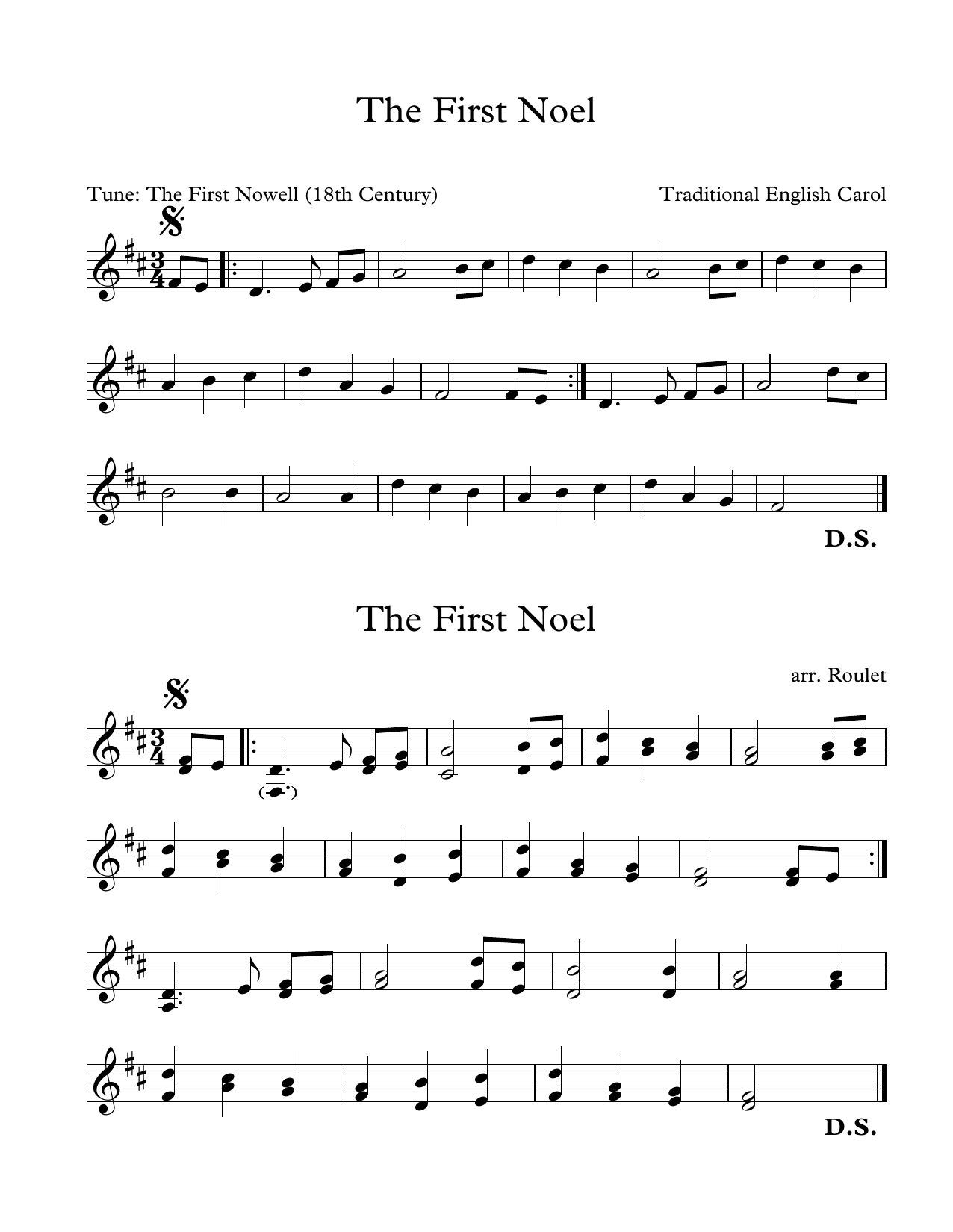 Traditional English Carol First Noel (arr. Patrick Roulet) Sheet Music Notes & Chords for Marimba Solo - Download or Print PDF