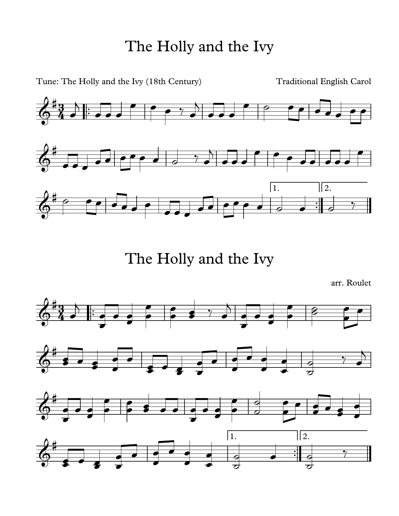 Traditional English Carol The Holly And The Ivy (arr. Patrick Roulet) Sheet Music Notes & Chords for Marimba Solo - Download or Print PDF