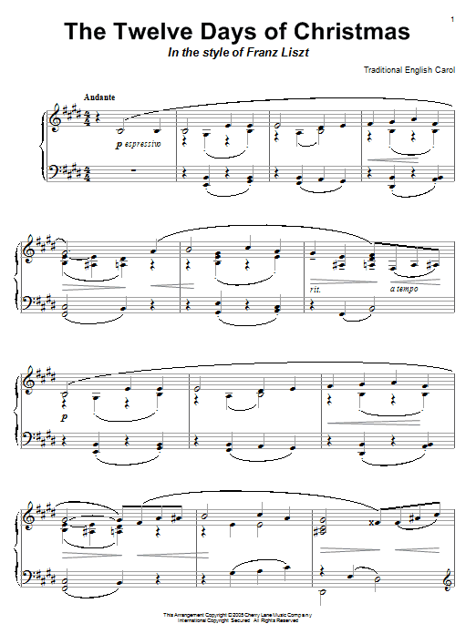 Traditional English Carol The Twelve Days Of Christmas Sheet Music Notes & Chords for Piano - Download or Print PDF
