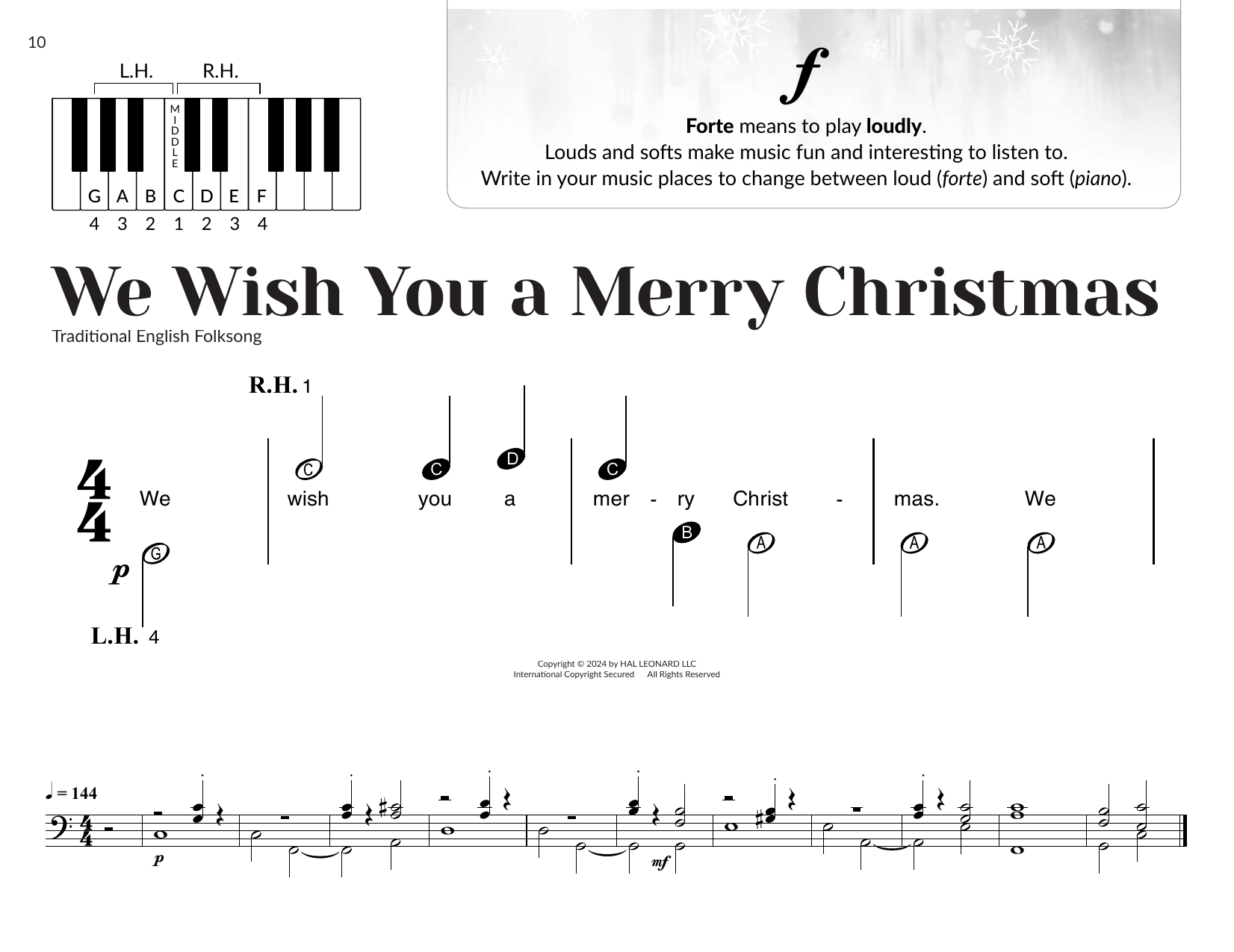 Traditional English Folksong We Wish You A Merry Christmas (arr. Brittany McCorriston) Sheet Music Notes & Chords for Very Beginner Piano - Download or Print PDF