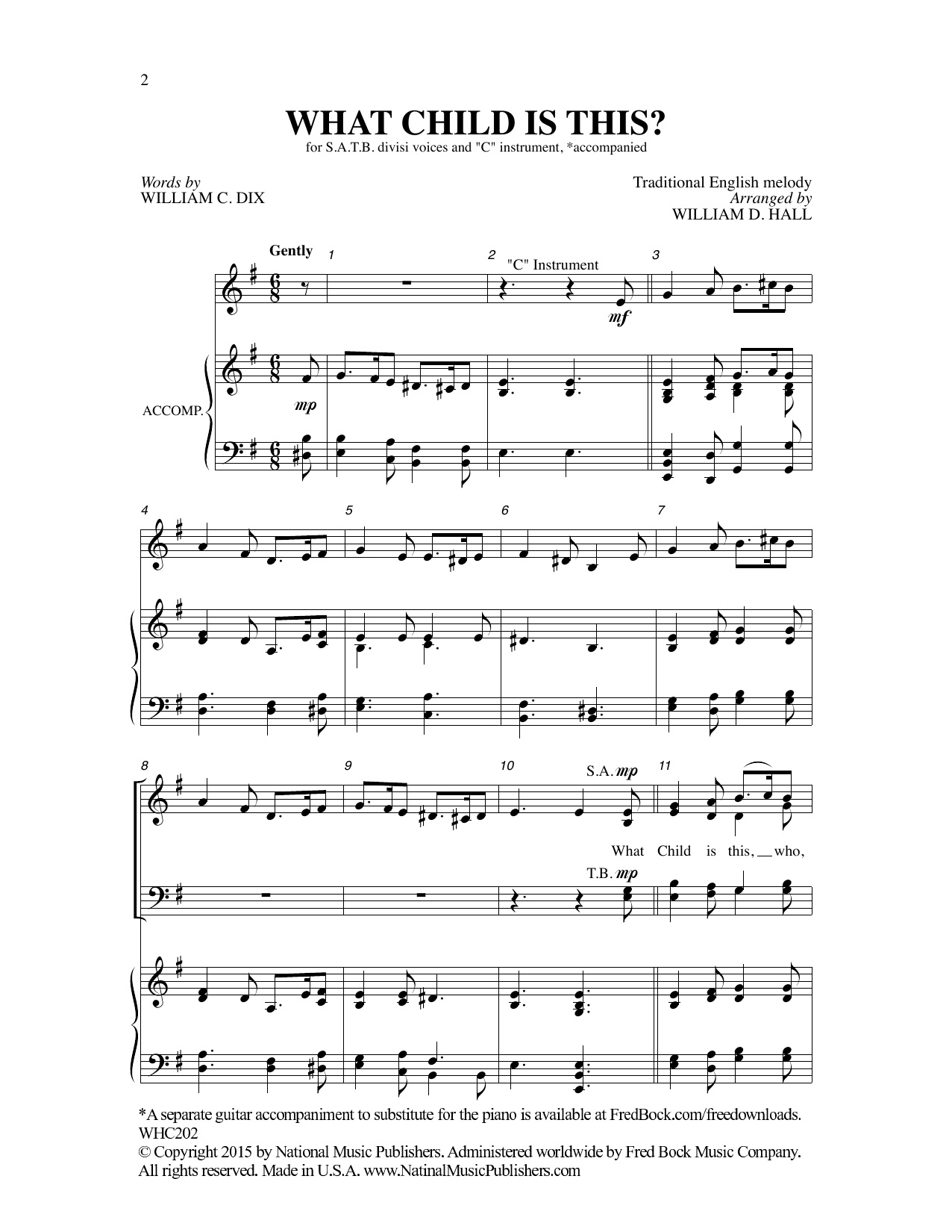 Traditional English Melody What Child Is This (arr. William D. Hall) Sheet Music Notes & Chords for SATB Choir - Download or Print PDF