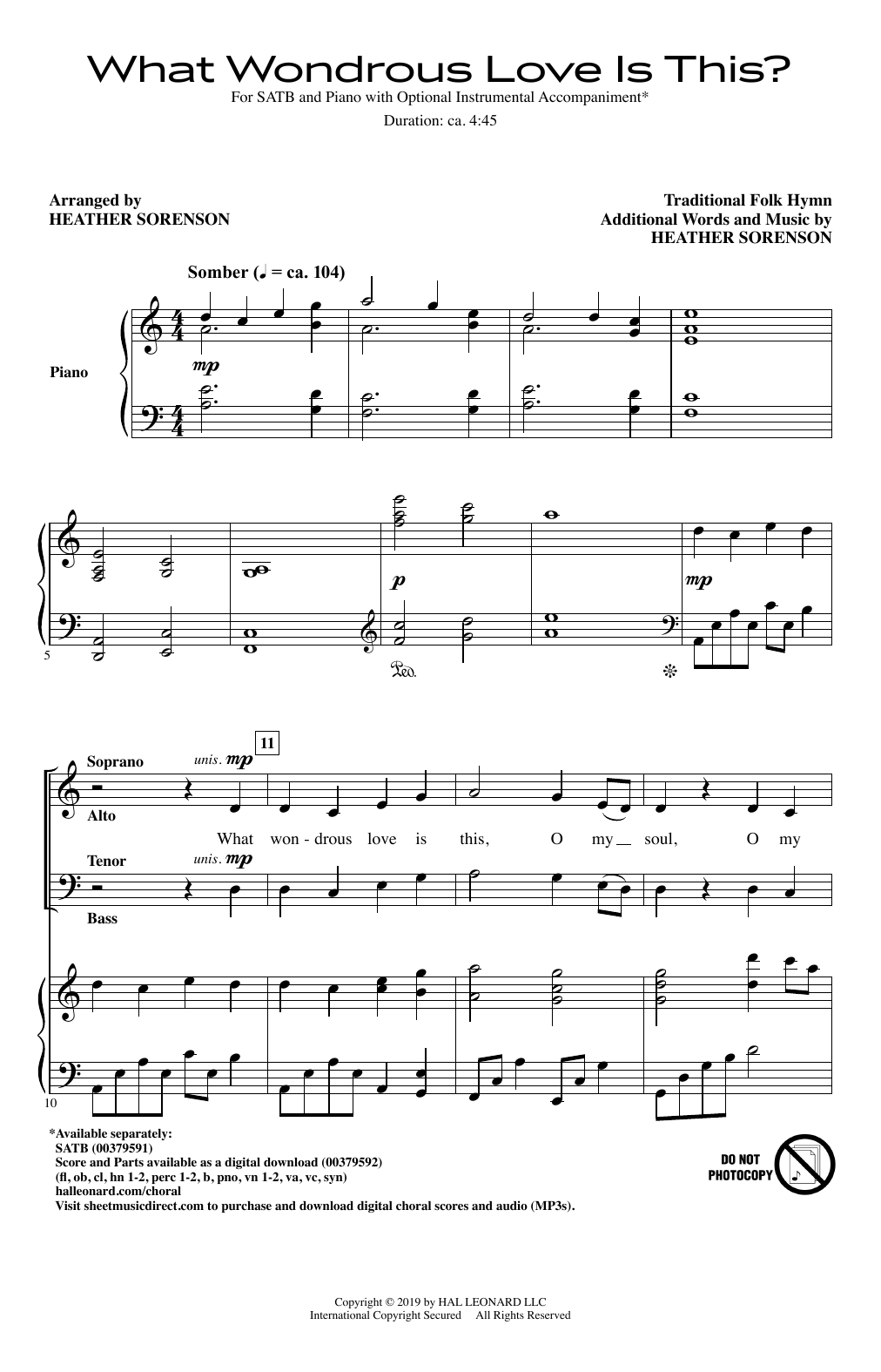 Traditional Folk Hymn What Wondrous Love Is This? (arr. Heather Sorenson) Sheet Music Notes & Chords for SATB Choir - Download or Print PDF