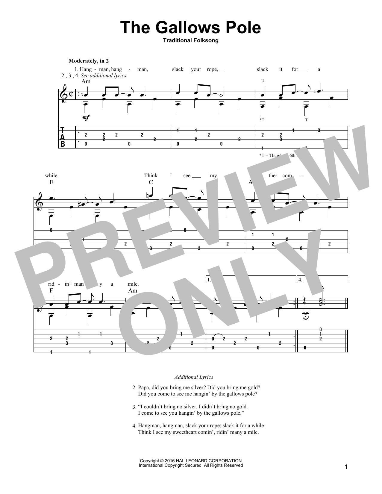 Traditional Folksong The Gallows Pole Sheet Music Notes & Chords for Guitar Tab - Download or Print PDF Traditional Folksong The Gallows Pole Sheet Music Notes & Chords for Guitar Tab - Download or Print PDF
